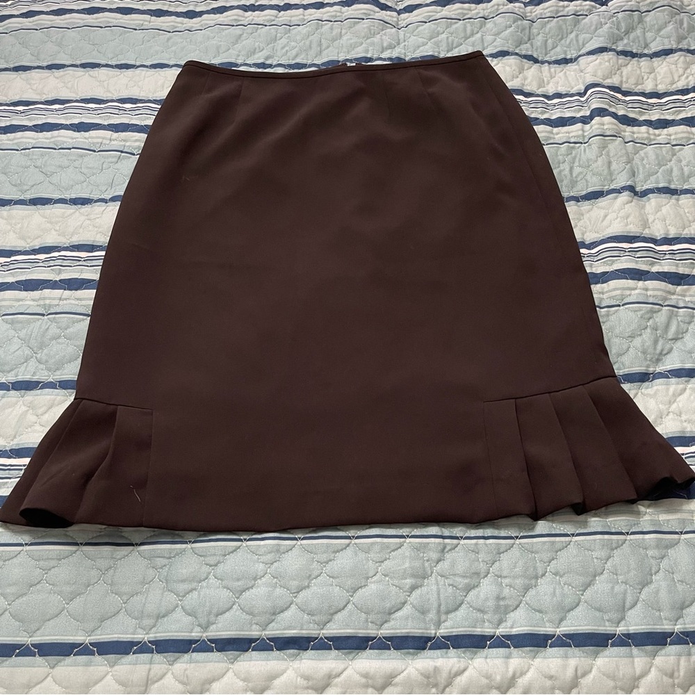 Jones Studio Pencil Skirt Ruffle Pleated Black Size 10